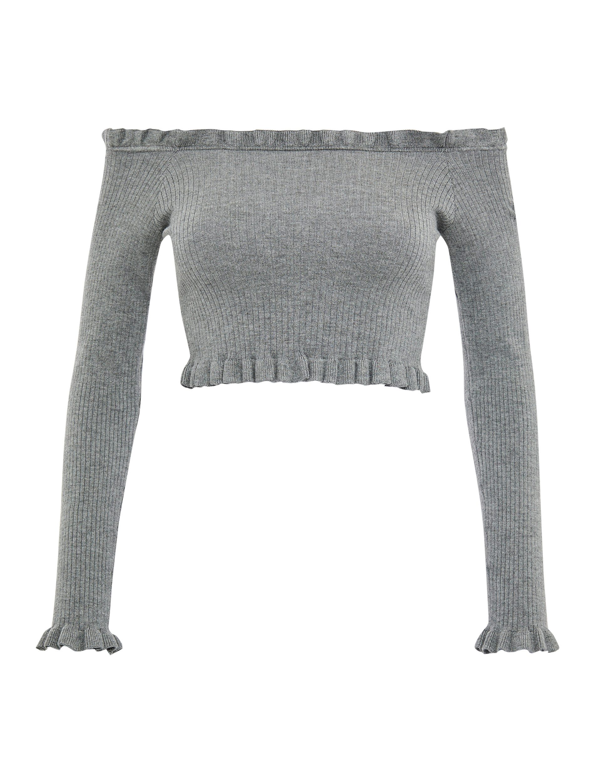 Threadbare Langarmshirt THBBrooke mit angesagtem Carmen-Kragen