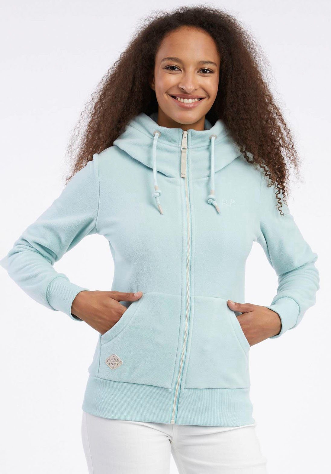 Ragwear Sweatjacke NESKA FLEECE ZIP mit Kapuze und Kordelzug, praktische Eingrifftaschen