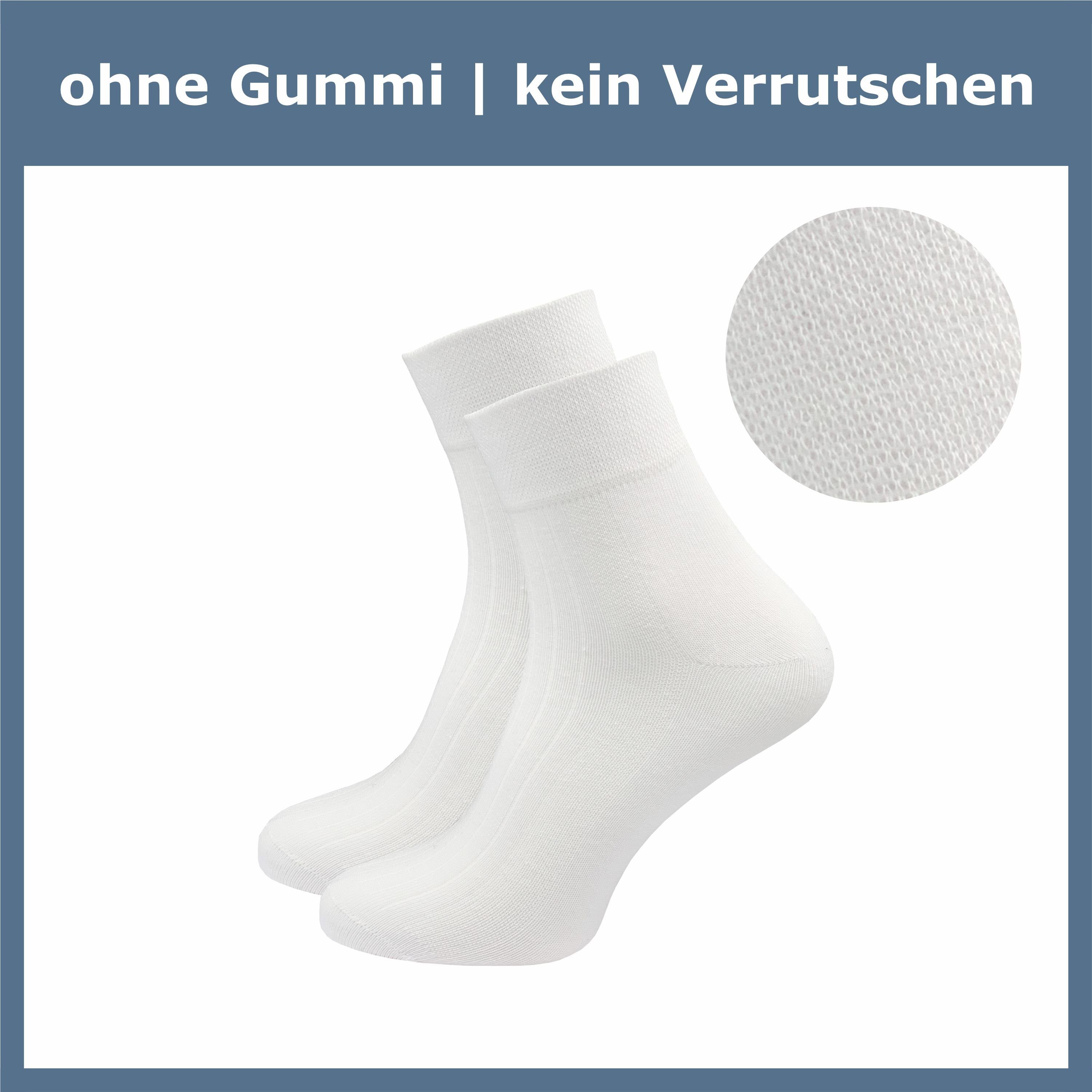 GAWILO Diabetikersocken für Damen ohne Gummibund & ohne Naht - kurze Socke (6 Paar) Breiter Piquet-Strick am Komfortbund, Venensocke aus weicher Baumwolle
