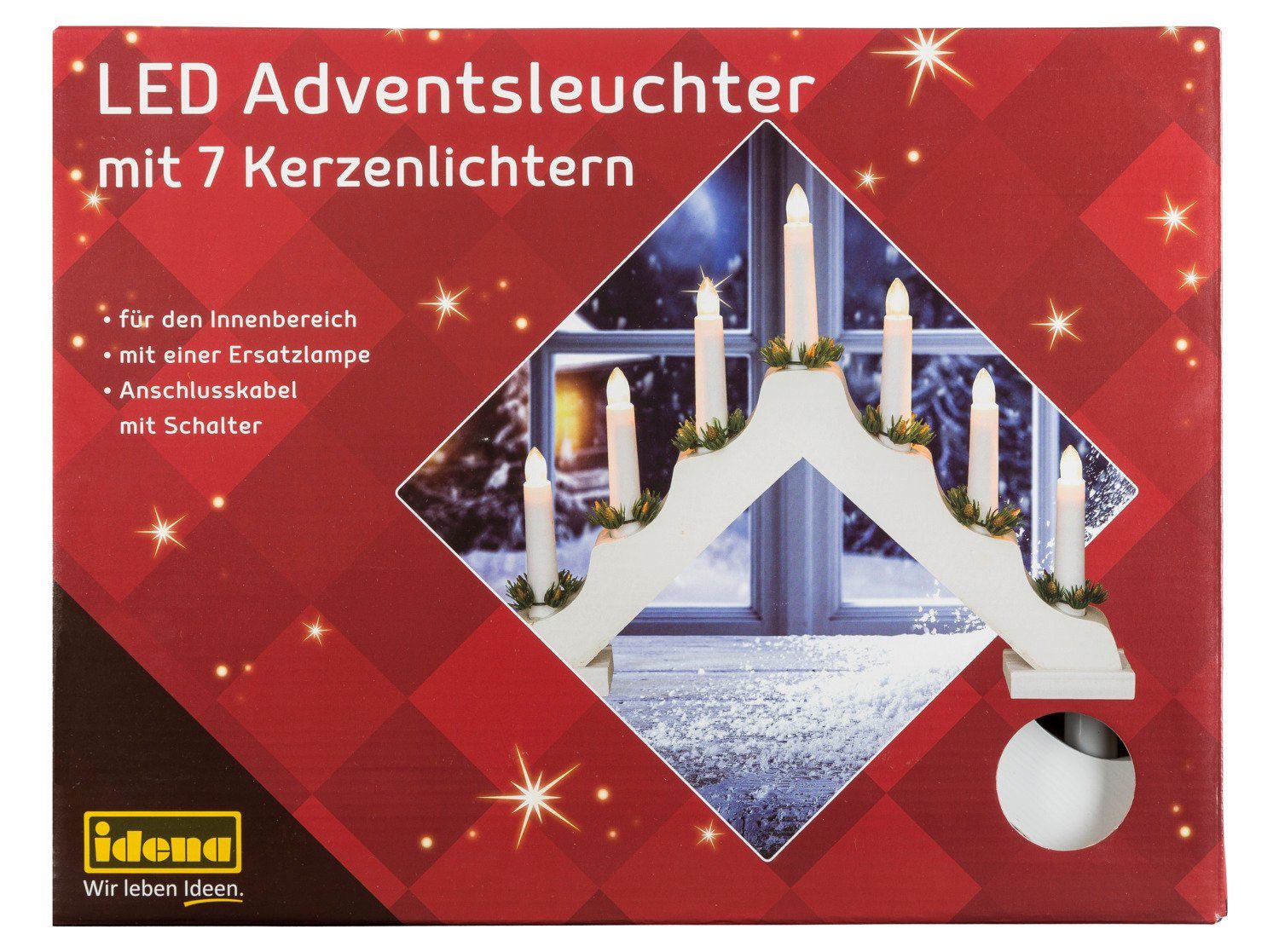 Idena Adventsleuchter Idena 31837 - LED Adventsleuchter aus weiß lackiertem günstig online kaufen