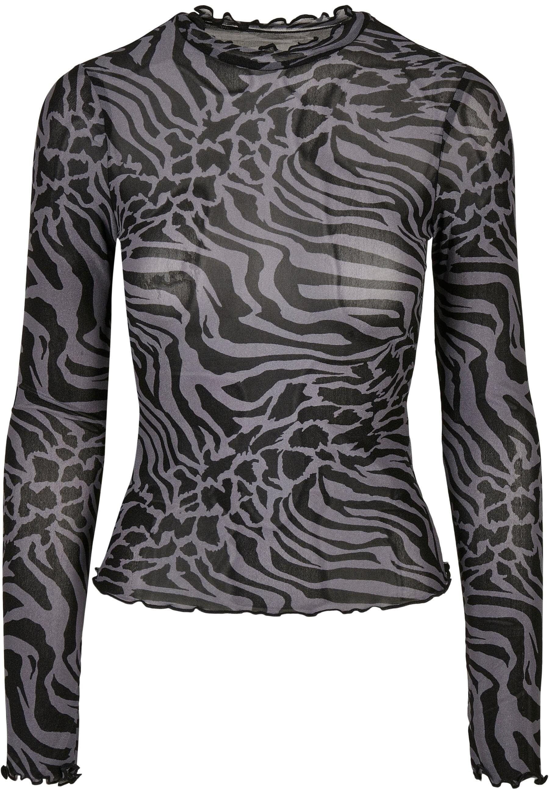 CLASSICS AOP Langarmshirt (1-tlg) Ladies asphalt/black URBAN Longsleeve Mesh Turtleneck Damen