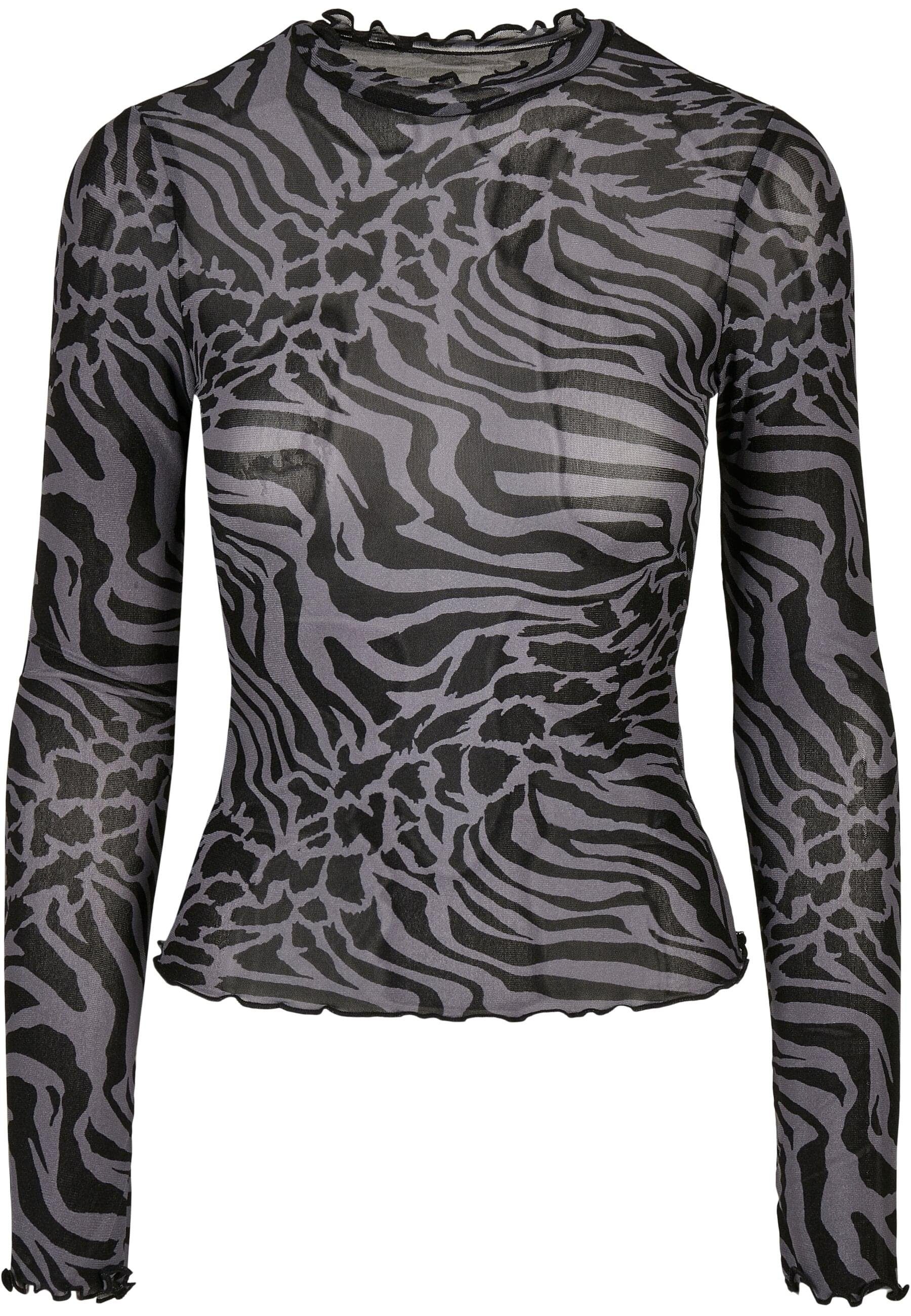 URBAN CLASSICS Langarmshirt Urban Classics Damen Ladies AOP Mesh Turtleneck günstig online kaufen