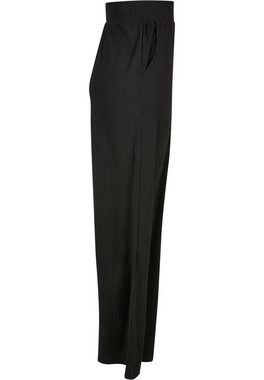 URBAN CLASSICS Stoffhose Urban Classics Damen Ladies Rib Jersey Wide Leg Pants (1-tlg)