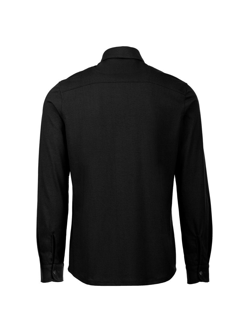 Trigema Poloshirt TRIGEMA Business-Hemd DELUXE-Single-Jersey aus schwarz