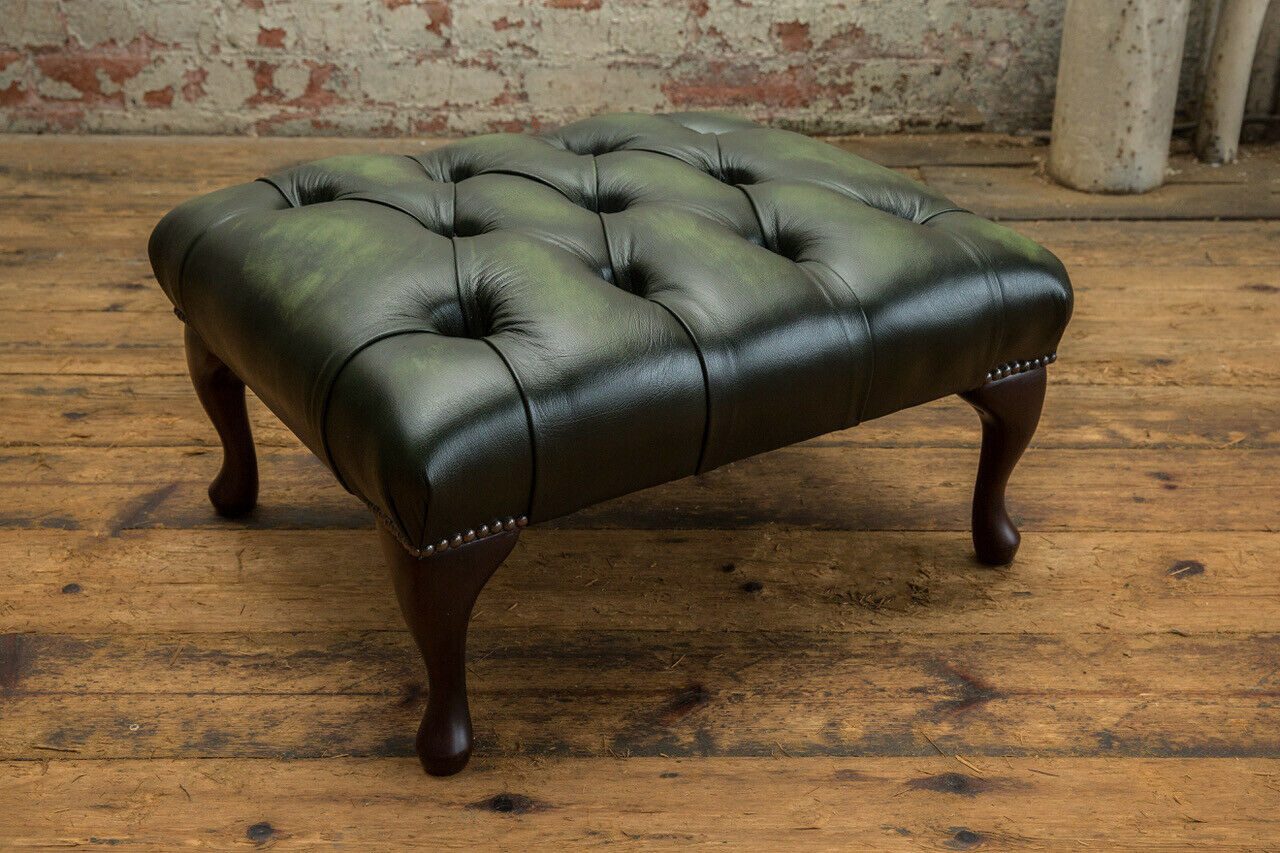 JVmoebel Ohrensessel Leder Lounge Sessel Club in Dunkelgrün mit Nieten und Knopfheftung (Packung, 2-St., Graues Leder Sofa mit Sessel und Einzelcouch), Made in Europa
