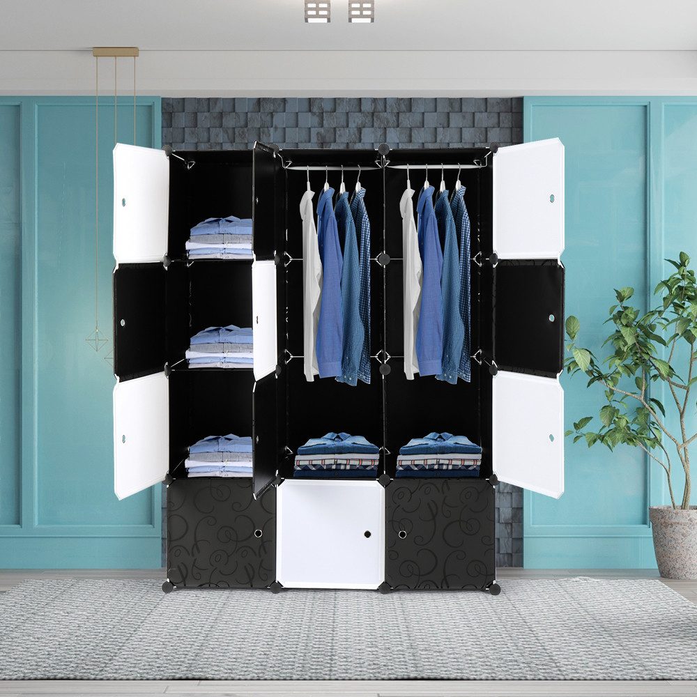 VINGLI Kleiderschrank DIY Regalsystem Steck Regal – Bild 4 von 5