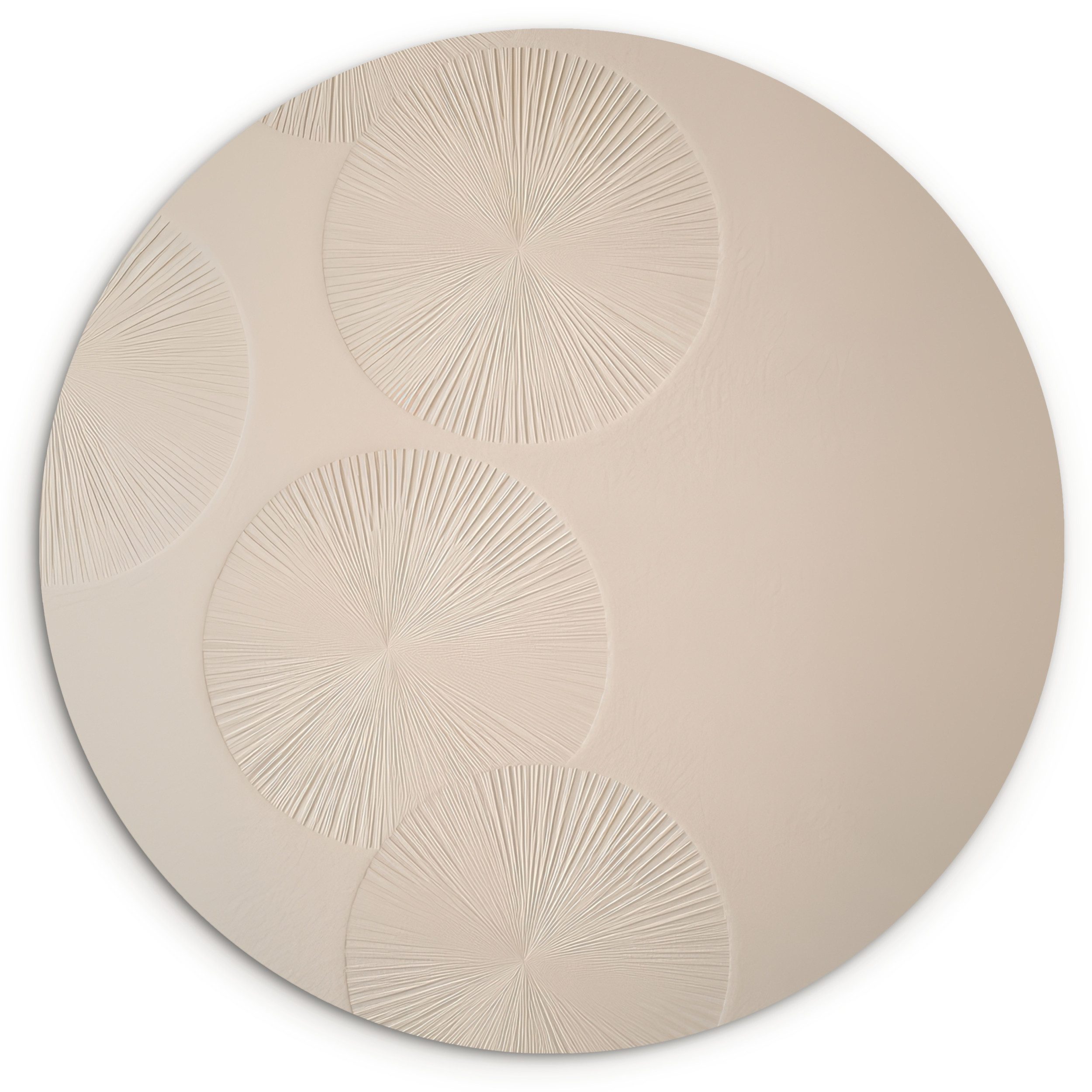 MuchoWow Gemälde Japandi - Beige - Modern, Fotodruck (1 St), Kreis Wanddeko günstig online kaufen