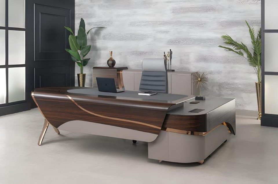 JVmoebel Eckschreibtisch Luxuriöser Holztisch für modernes Bürodesign (1-St., Eckschreibtisch), Made in Europa