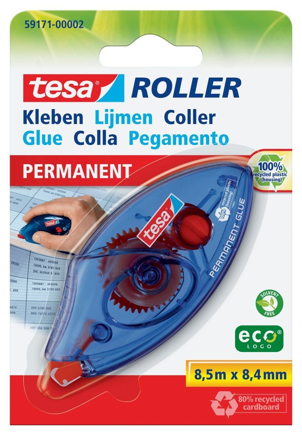 tesa Uhr tesa Roller Kleben perm. ecoLogo Einwegroller Blister