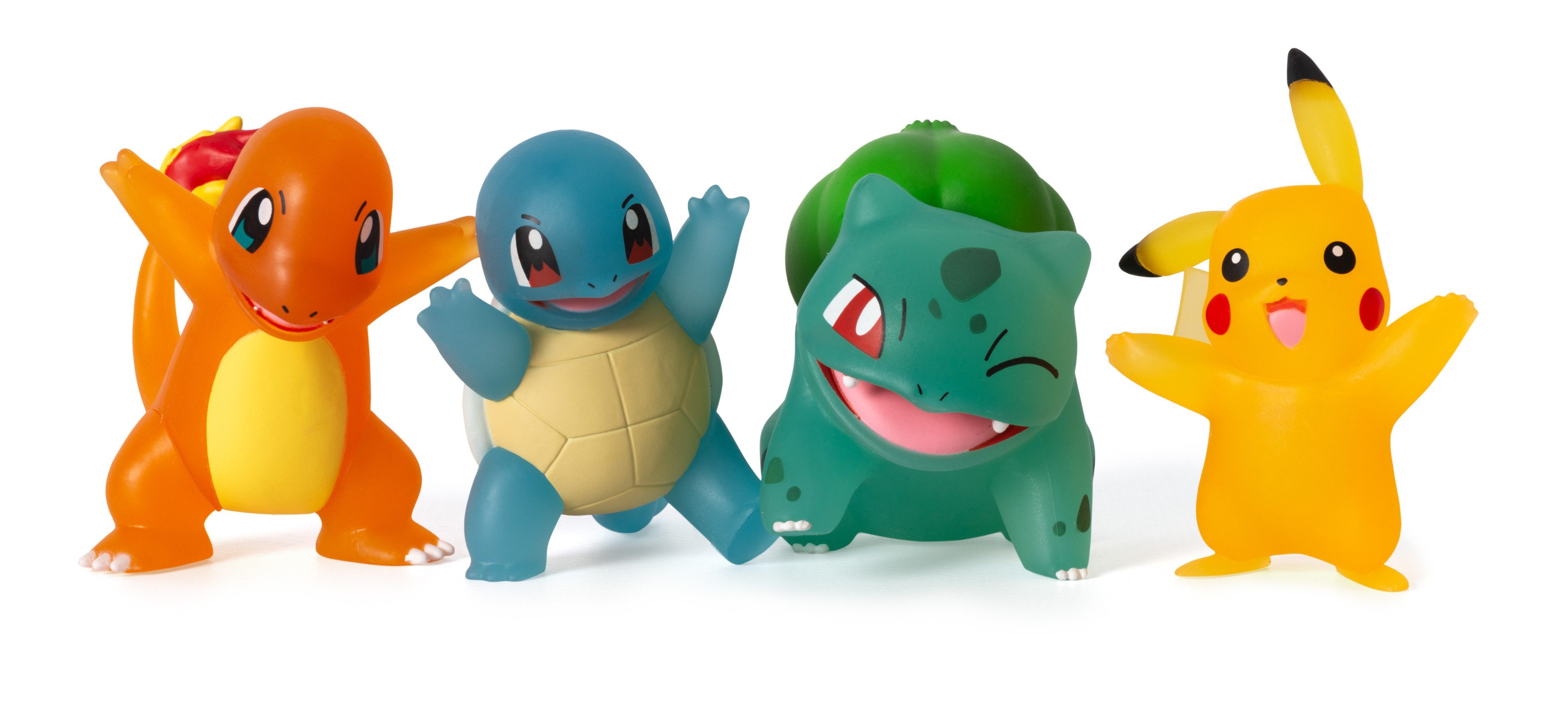 Jazwares Spielfigur Pokémon - Select Battle Figur 4er Pack - Bisasam, Glumanda, Pikachu &