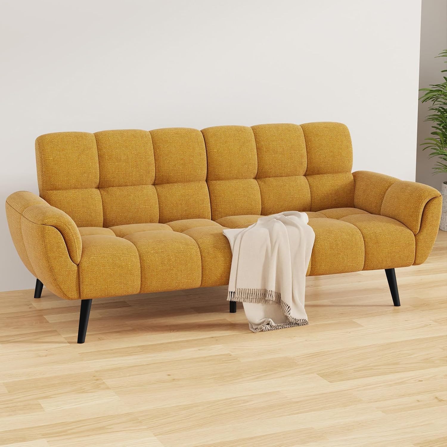 Jiexi 3-Sitzer Sofa Mit Schlaffunktion, Klappsofa Sofa 3 Sitzer, Geeignet Wohnzimmer