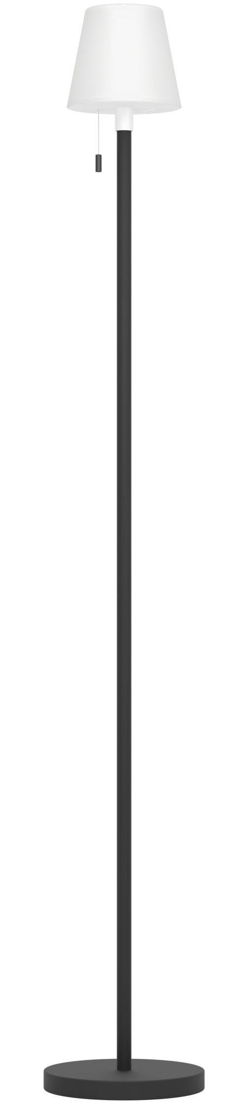 EGLO Stehlampe MONTAPALMA-L Stehlampe - Stahl - SOLAR-LED - 2,2W - IP54, Dimmfunktion, Ein-/Ausschalter, Farbwechsel, RGB, USB-Anschluss mit Ladefunktion, mehrere Helligkeitsstufen, LED fest integriert, RGB, Warmweiß, Standleuchte, Leselampe, Wohzimmer, Schlafzimmer, H140 x Ø15 cm