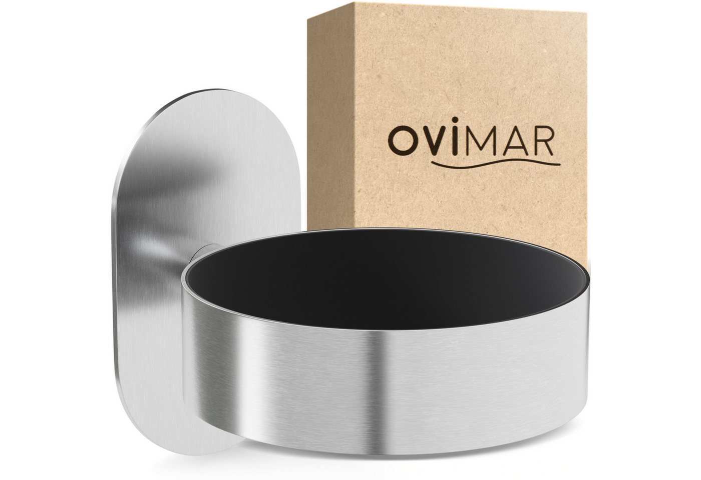 ovimar Haartrocknerhalter Glyngore, (1-tlg., aus Edelstahl in Silber zur Zum Kleben)