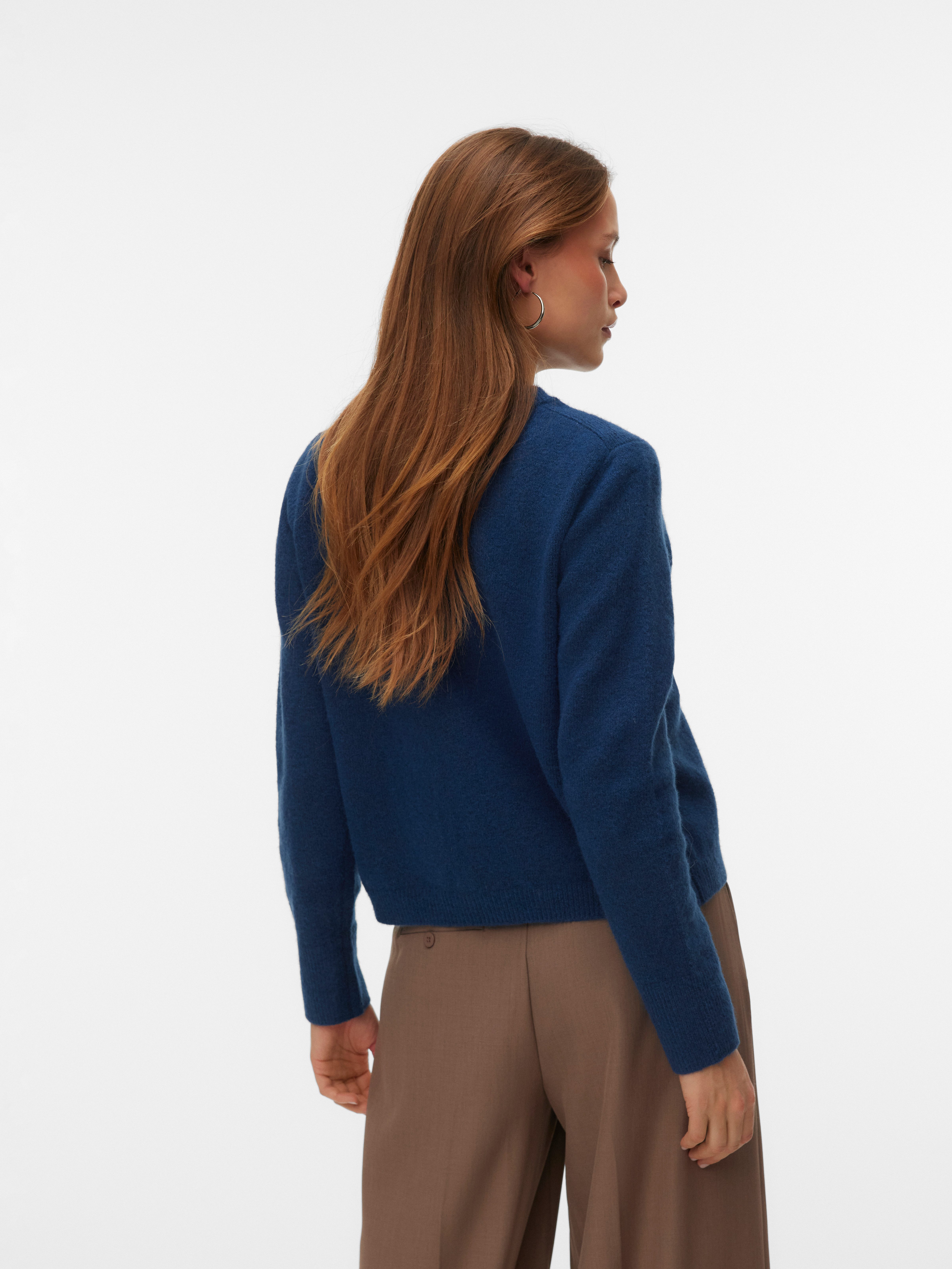 Vero Moda Strickjacke VMFIONA LS SHORT BUTTON CARDIGAN GA BOO mit Wolle und günstig online kaufen