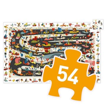 DJECO Puzzle DJ07564 Wimmelpuzzle: Auto Ralley - 54 Stk., Puzzleteile