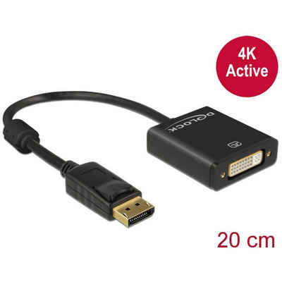 Delock Adapter DisplayPort 1.2 Stecker - DVI Buchse 4K HDMI-Kabel, (20.00 cm), vergoldete Steckkontakte