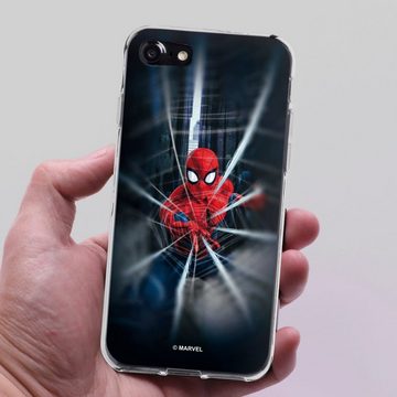 DeinDesign Handyhülle Marvel Kinofilm Spider-Man Webs In Action, Apple iPhone 7 Silikon Hülle Bumper Case Handy Schutzhülle