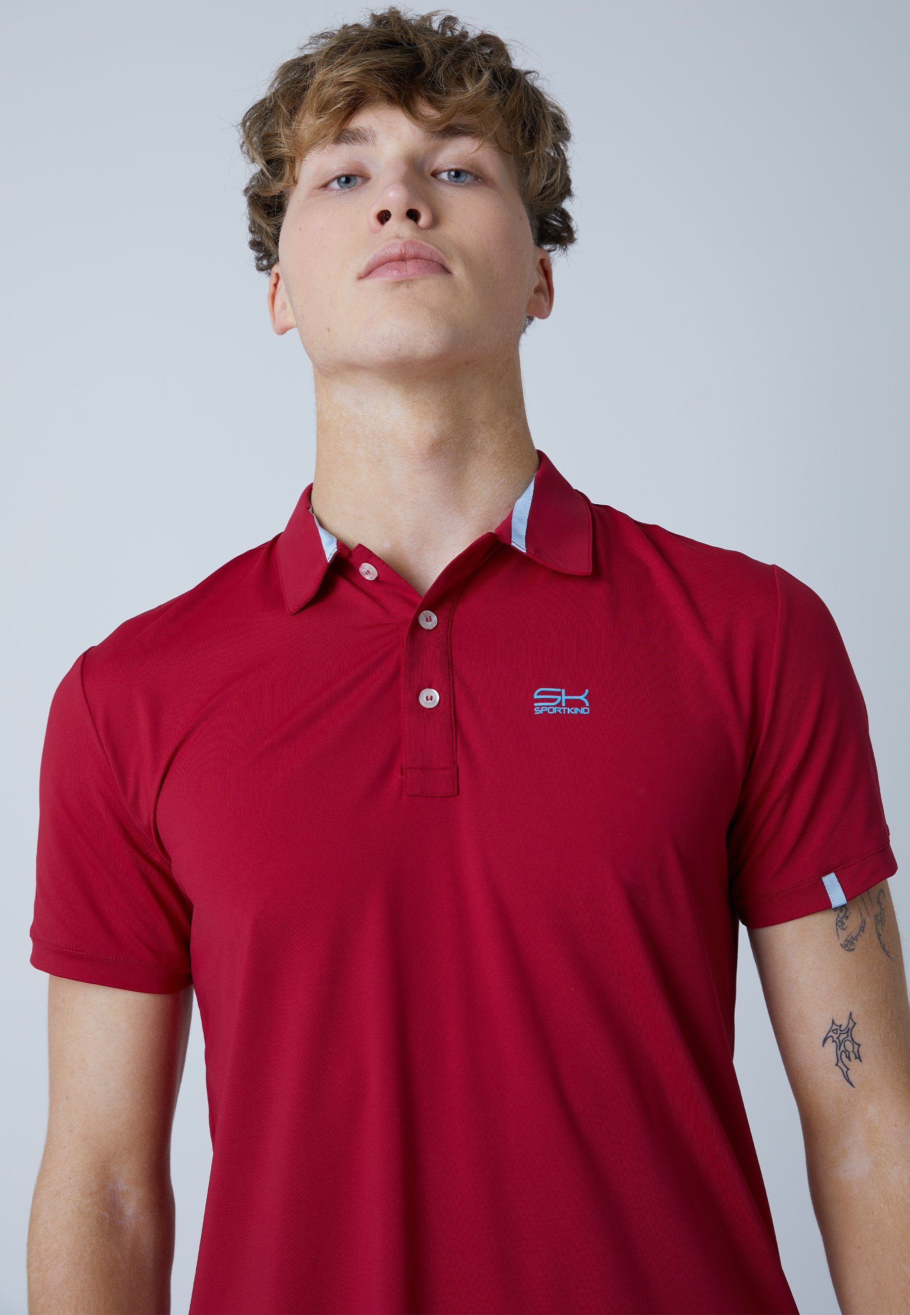 SPORTKIND Funktionsshirt Golf Kurzarm Shirt rot & Jungen Herren bordeaux Polo