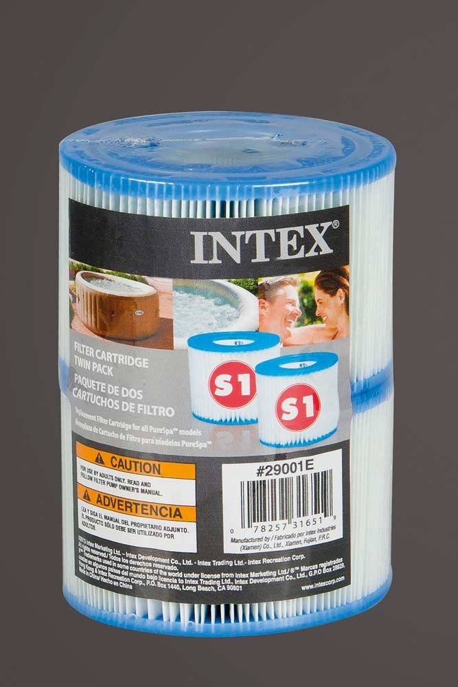 Intex Pool-Filterkartusche, Zubehör für Filtertyp S1 für PureSPA Whirlpools, Filterkartuschen Typ S1 2er Pack für PureSPA Whirlpools