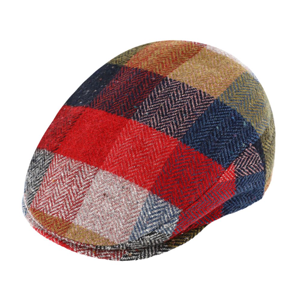 Fiebig Flat Cap Wolle Fischgrät Karo Check