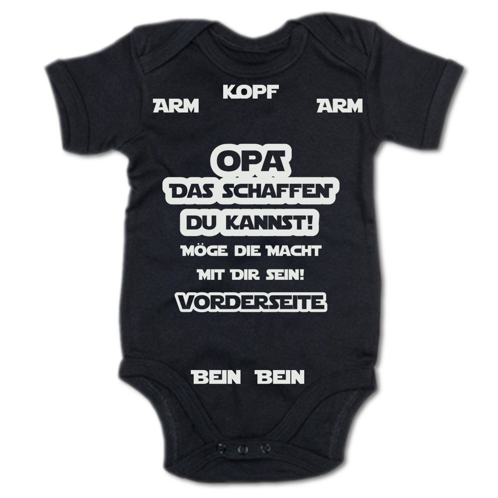 G-graphics Kurzarmbody Opa, das schaffen du kannst! Möge die Macht mit Dir sein! Baby Body mit Spruch / Motiv / Aufdruck • für/von Oma & Opa