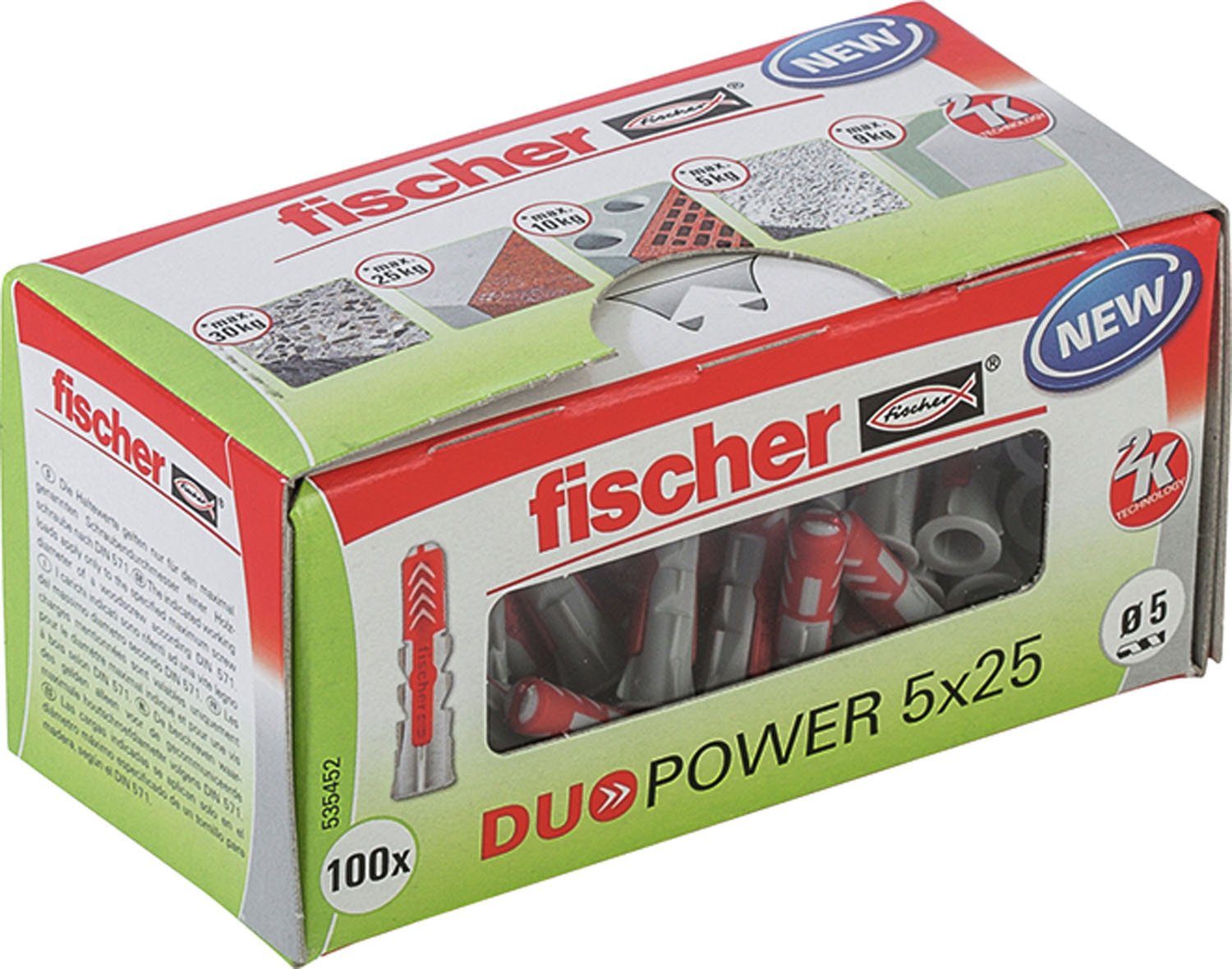 Fischer Befestigungstechnik Universaldübel Duopower, (100-tlg)