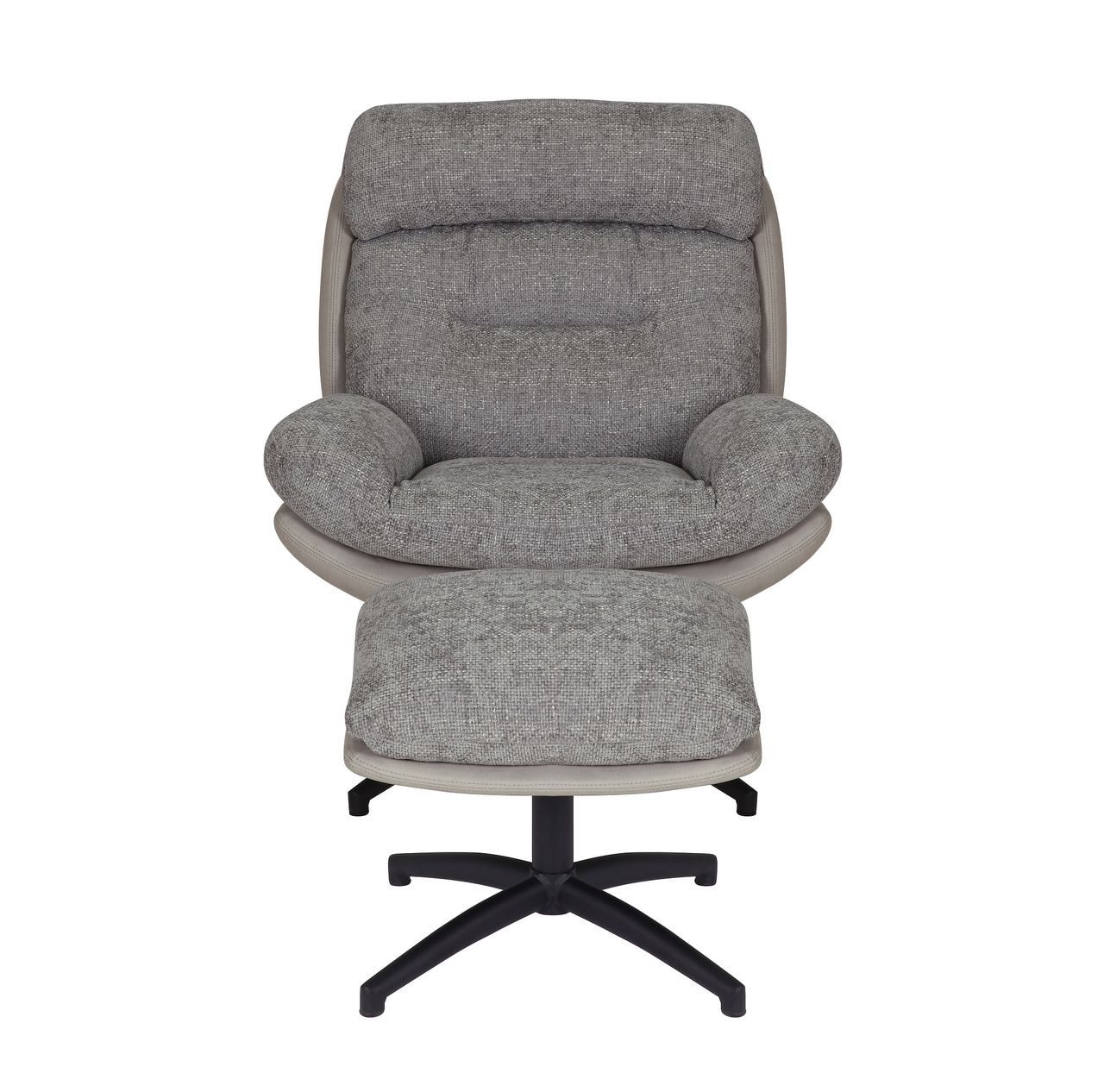 Better Home Relaxsessel gepolsterter Drehsessel Relaxsessel mit Hocker, hellgrau