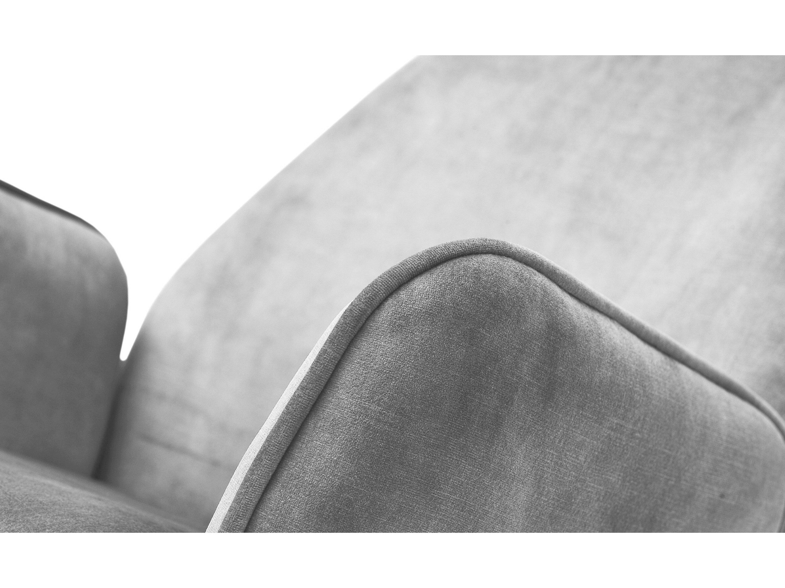 Massivart® Polsterstuhl drehbar, Esszimmerstuhl mit Armlehnen, »Ottawa«, Velouroptik • Metallgestell schwarz • mit Nivellierung – Bild 5 von 5