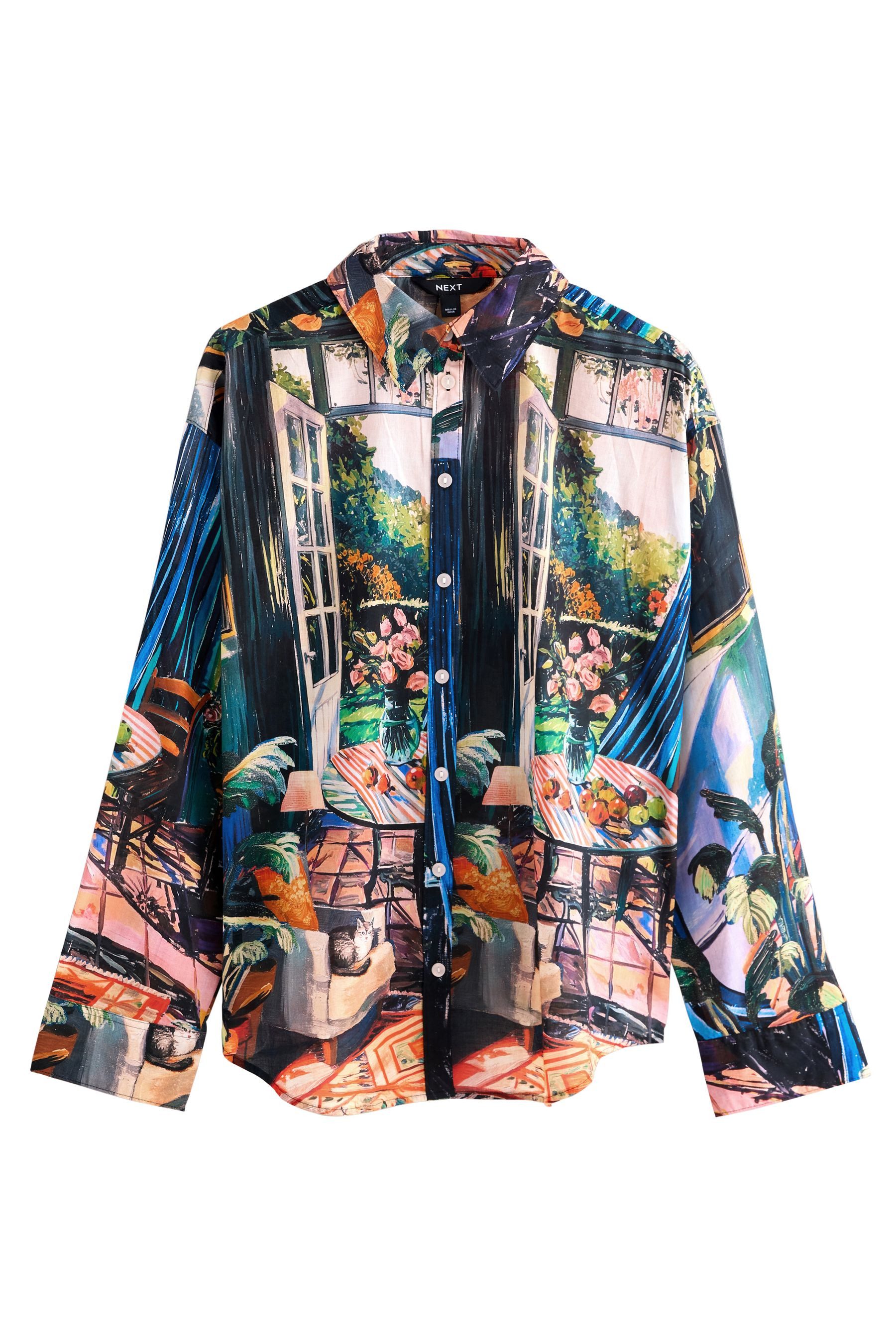 Next Langarmhemd Leichtes Relaxed Fit Langarmshirt aus Baumwolle (1-tlg) günstig online kaufen