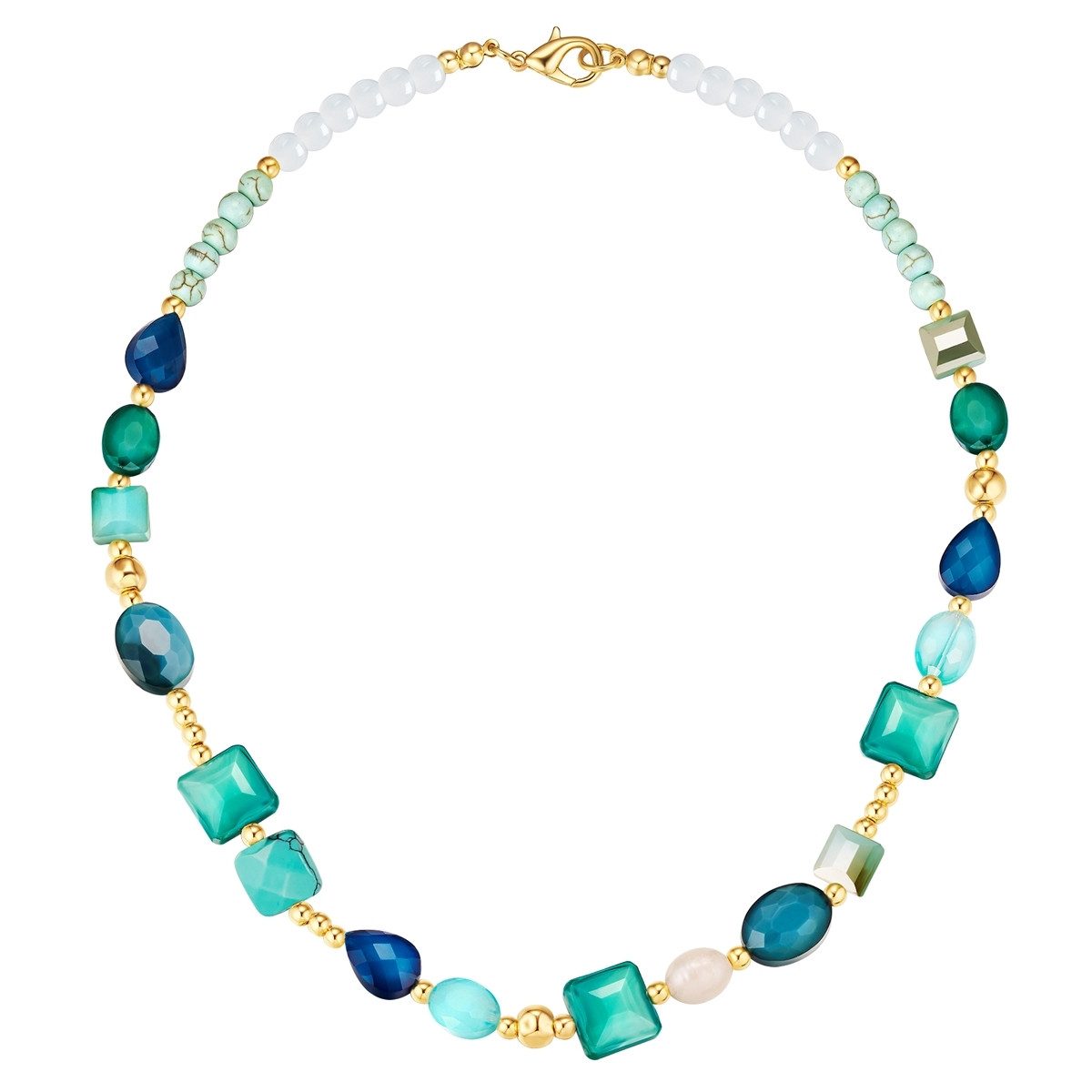 Lulu & Jane Collier gelbgold, mit Süßwasser-Zuchtperle und Glas günstig online kaufen