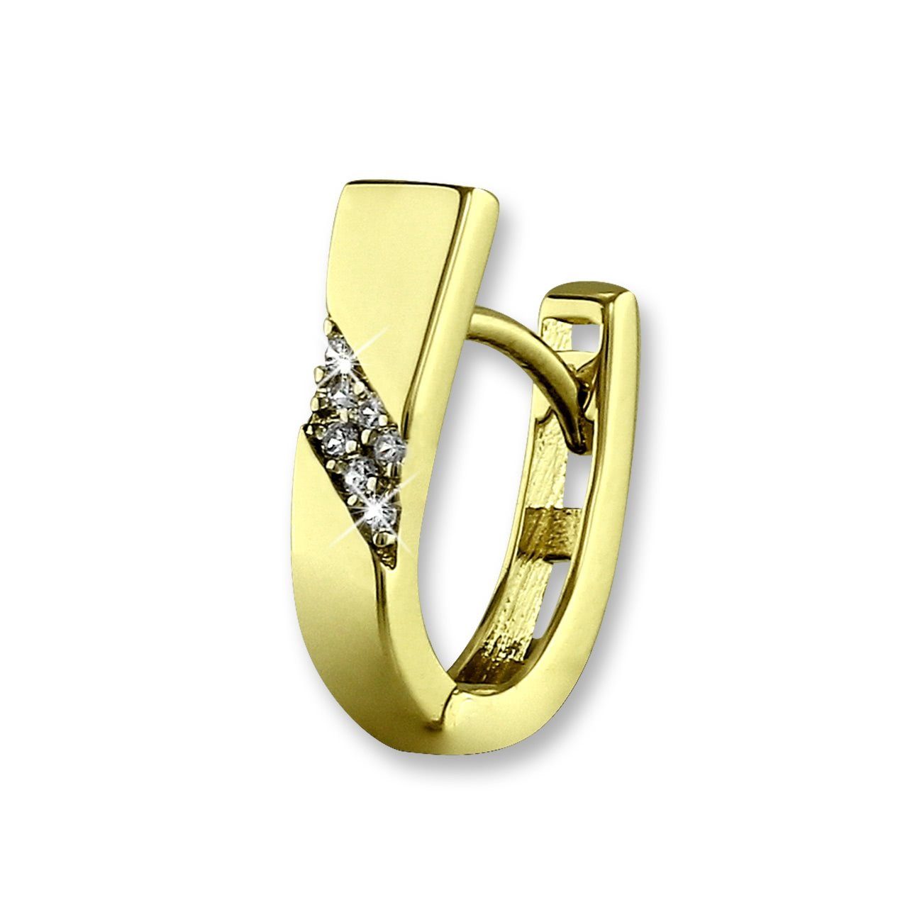 GoldDream Paar Creolen GoldDream weiß Trapez Ohrringe Zirkonia (Creolen), Damen Creolen Trapez aus 333 Gelbgold - 8 Karat, Farbe: gold, weiß