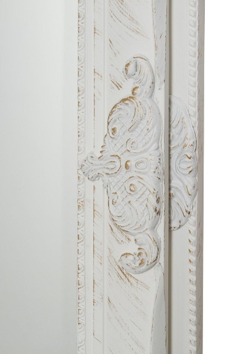 Wandspiegel wunderschönen cm - Barock Barockspiegel 190 H. Weiß 65 Padrino Holzrahmen mit Spiegel und Handgefertigter Barock x Verzierungen Casa