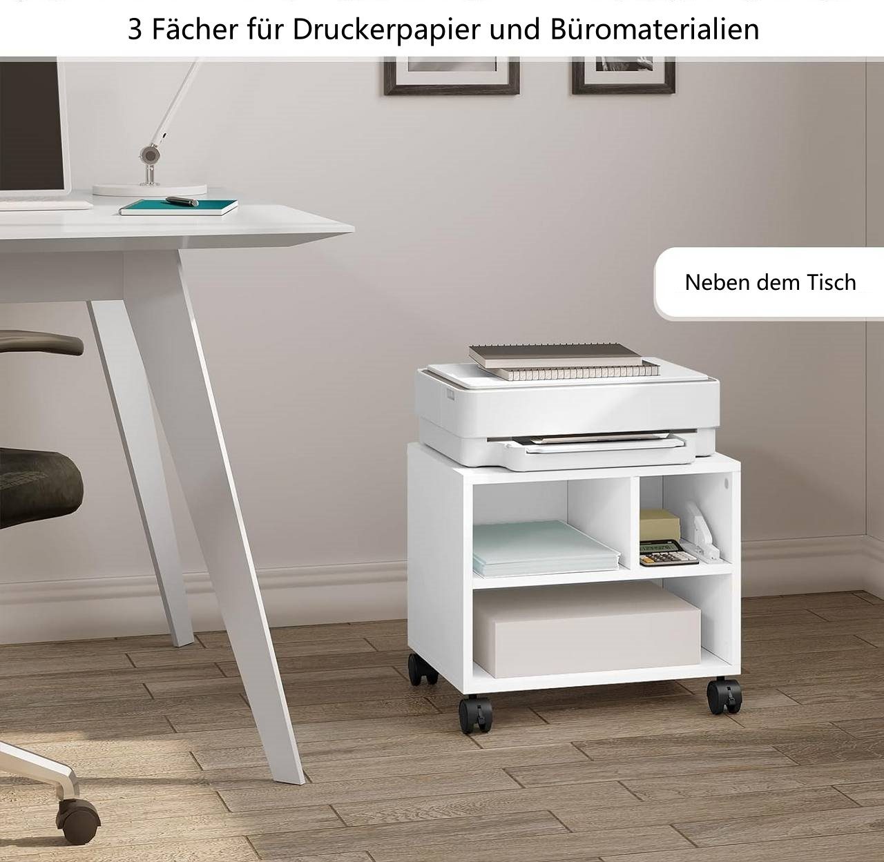 Woltu Aktenschrank (1-St) Druckertisch mit Rädern, ürocontainer rollbar günstig online kaufen