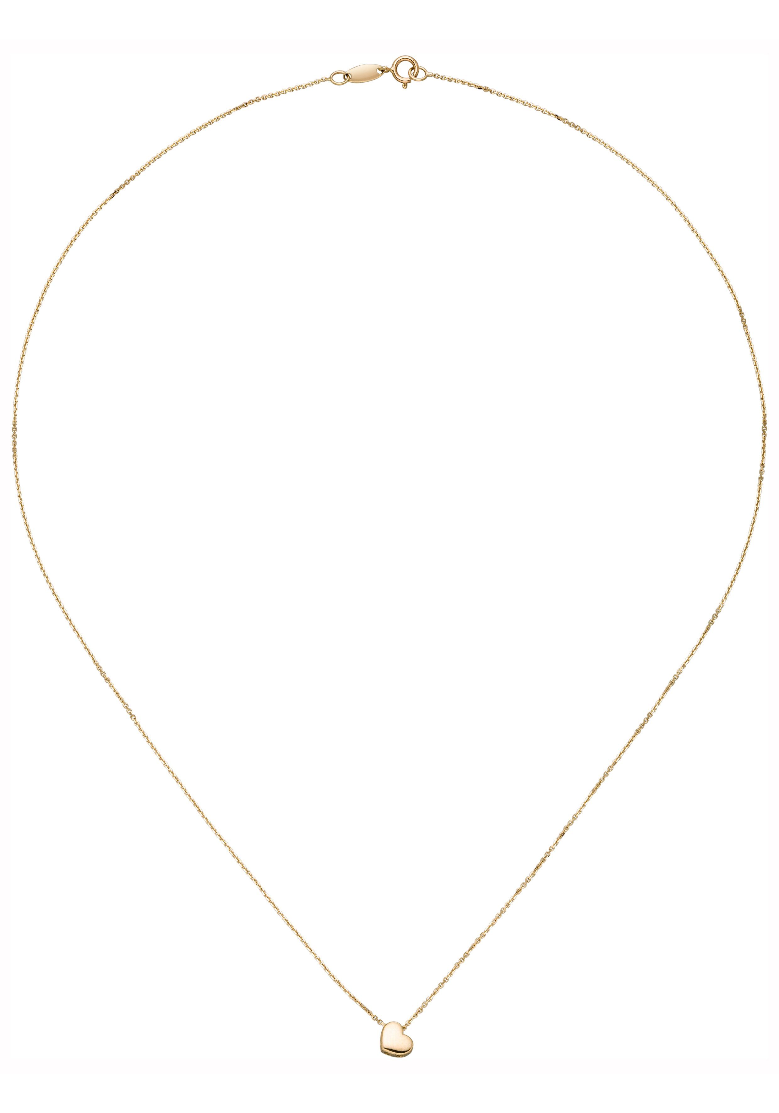 JOBO Kette mit Anhänger Herz, 375 Gold 42 cm