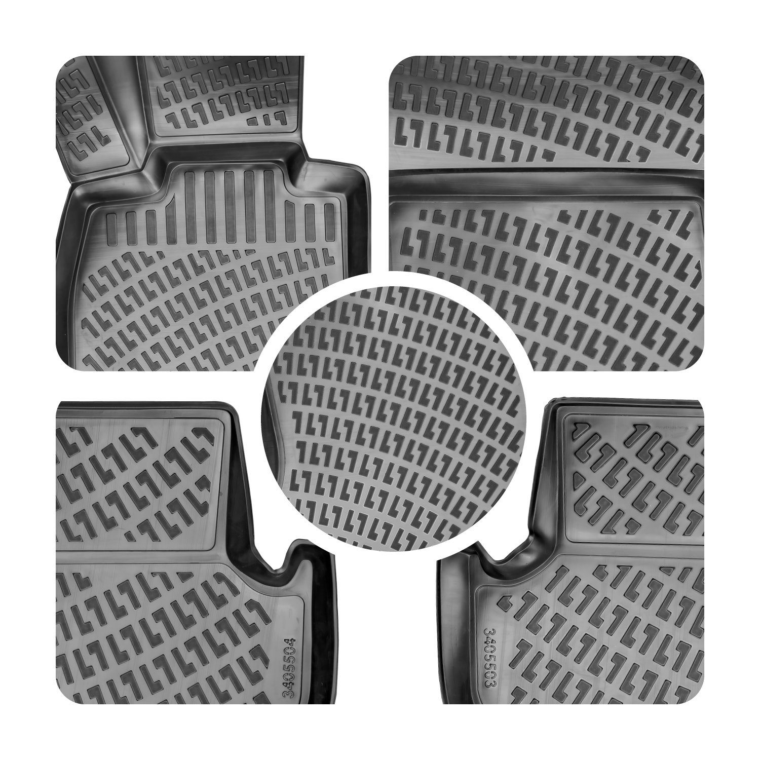 LEON Trimak (2013-2020) TRIMAK III Autofußmatten Auto-Fußmatte, Gummimatten SEAT