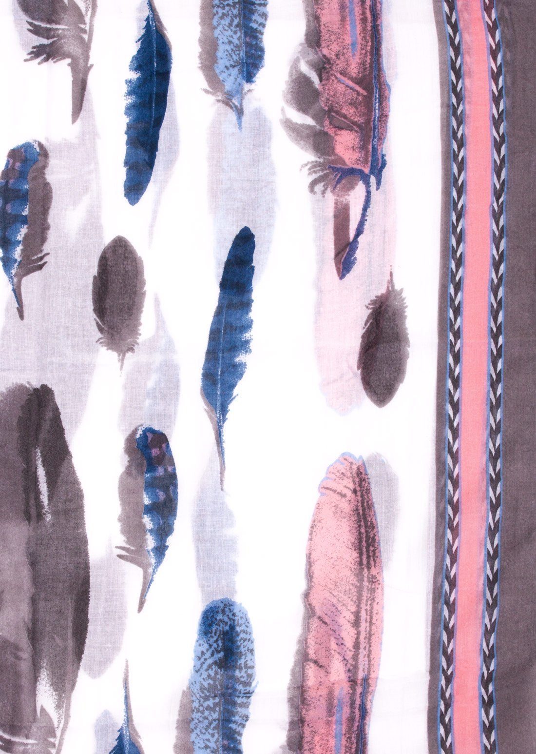 Faera Loop, Damen Schal gemalte Federn weich und leicht Damen Loop Rundscha günstig online kaufen