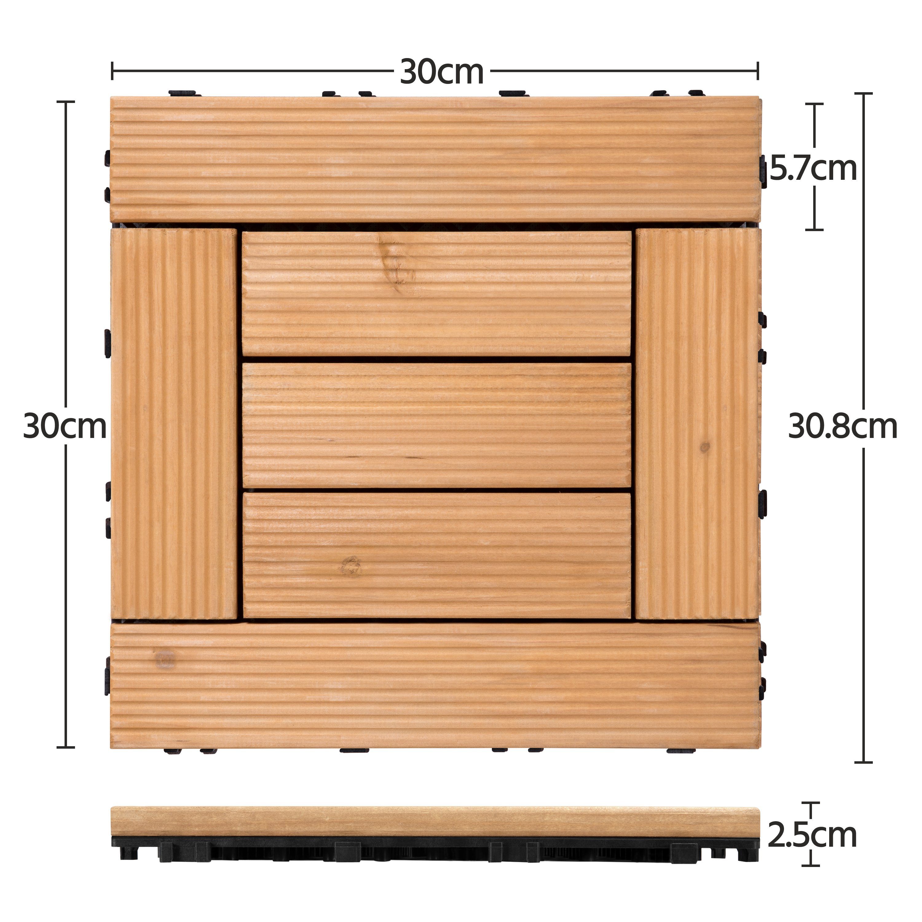 Yaheetech Holzfliesen, 27 Stück 30x30cm Terrassenfliesen günstig online kaufen