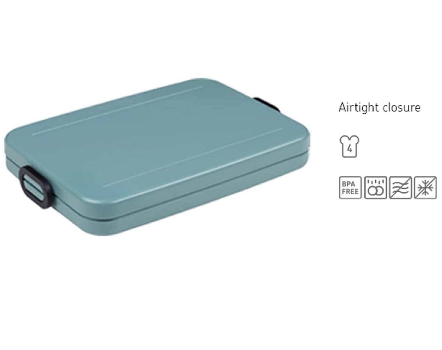 Mepal Lunchbox Lunchbox Take a Break flat – Nordic weiß, 900 ml, für Laptoptasche, Spülmaschinenfest, für bis zu 4 Butterbrote, ABS-Material