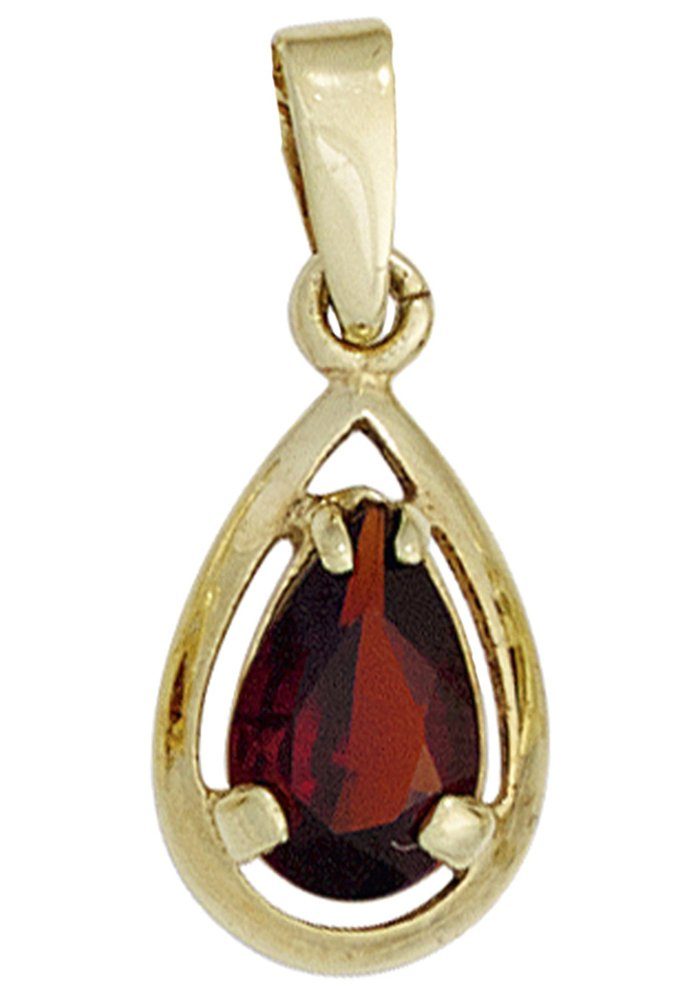JOBO Kettenanhänger Anhänger Tropfen, 333 Gold mit Granat