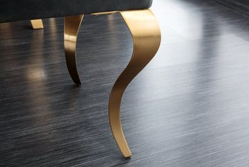 riess-ambiente Sitzbank MODERN BAROCK 175cm schwarz / gold (Einzelartikel, 1-St), Esszimmer · Samt · Edelstahl · Schlafzimmer · Flur · Design