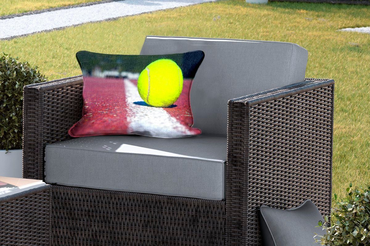 MuchoWow Dekokissen Tennisball Kissenhülle auf Polyester, Tennisplatz, dem Outdoor-Dekorationskissen, Dekokissenbezug