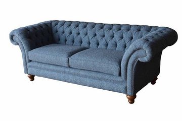 JVmoebel Sofa Englische Chesterfield Sofa Couch Büro Möbel Dreisitz Samt 230cm Sofas, Made In Europe