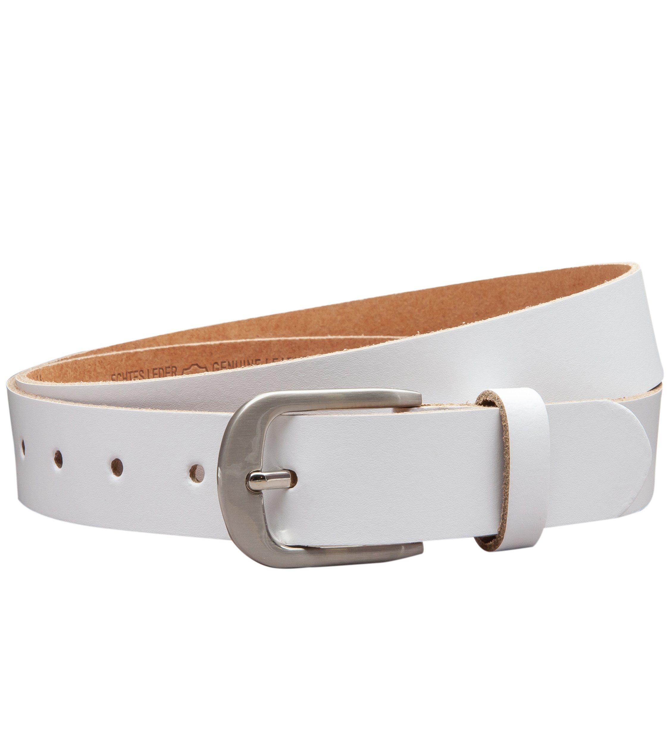COLOGNEBELT Ledergürtel OM323-SL-Weiss MADE IN GERMANY, Weiss Kürzbar, 100 günstig online kaufen