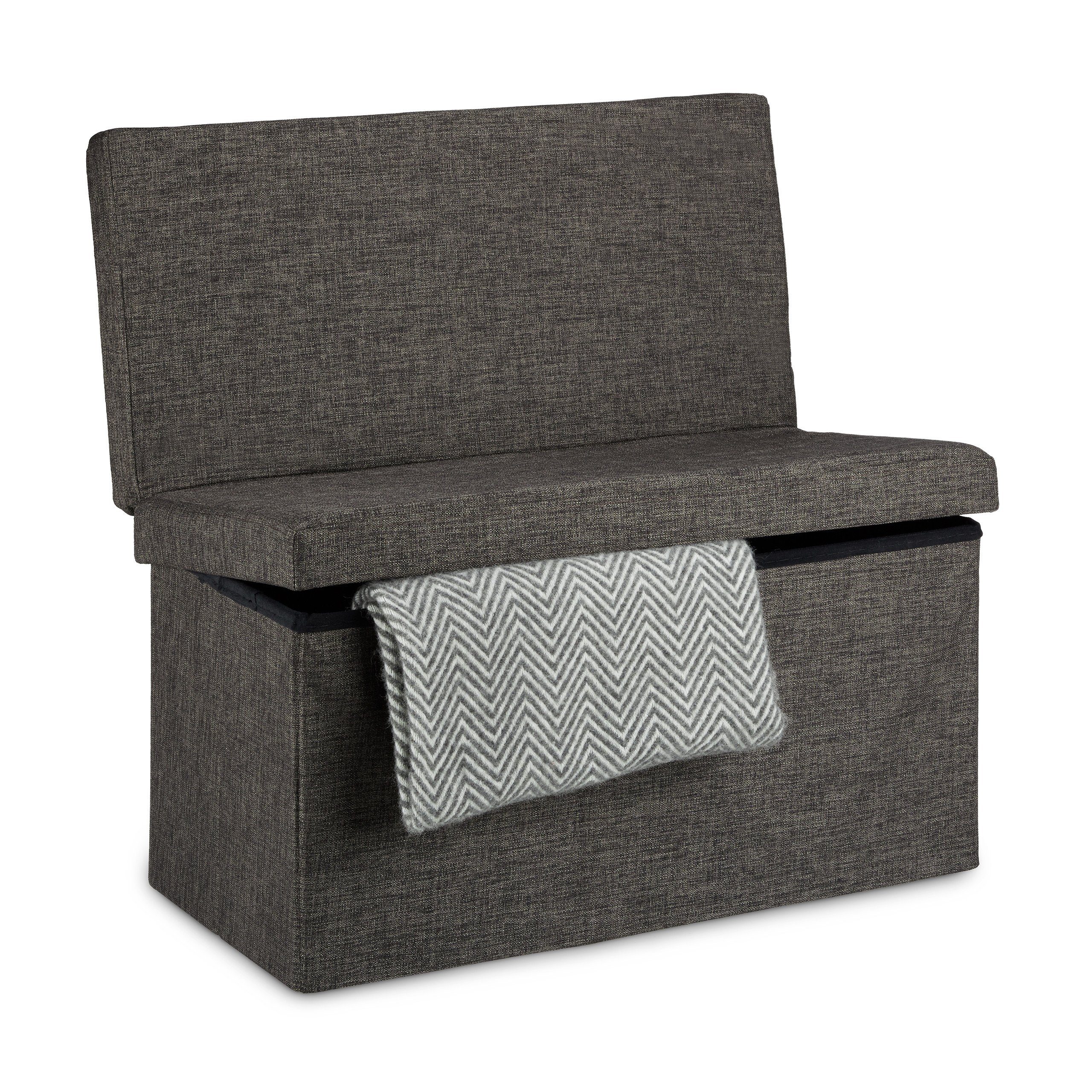 relaxdays Sitzhocker Faltbarer Sitzhocker mit Lehne L (1 St), braun