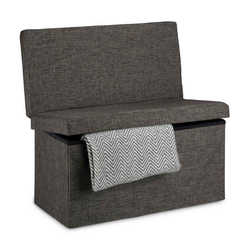 relaxdays Sitzhocker Faltbarer Sitzhocker mit Lehne L, Braun