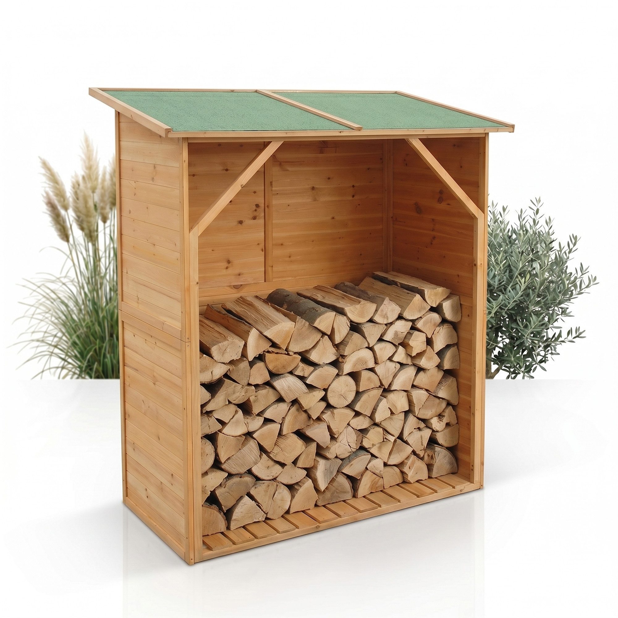 Mucola Kaminholzregal XXL HOLZ Kaminholzregal Brennholzregal Kaminholz Brennholz Unterstand, BxTxH:119x61x155 cm, (Stück, 1-St., Stück), mit Wetterschutz
