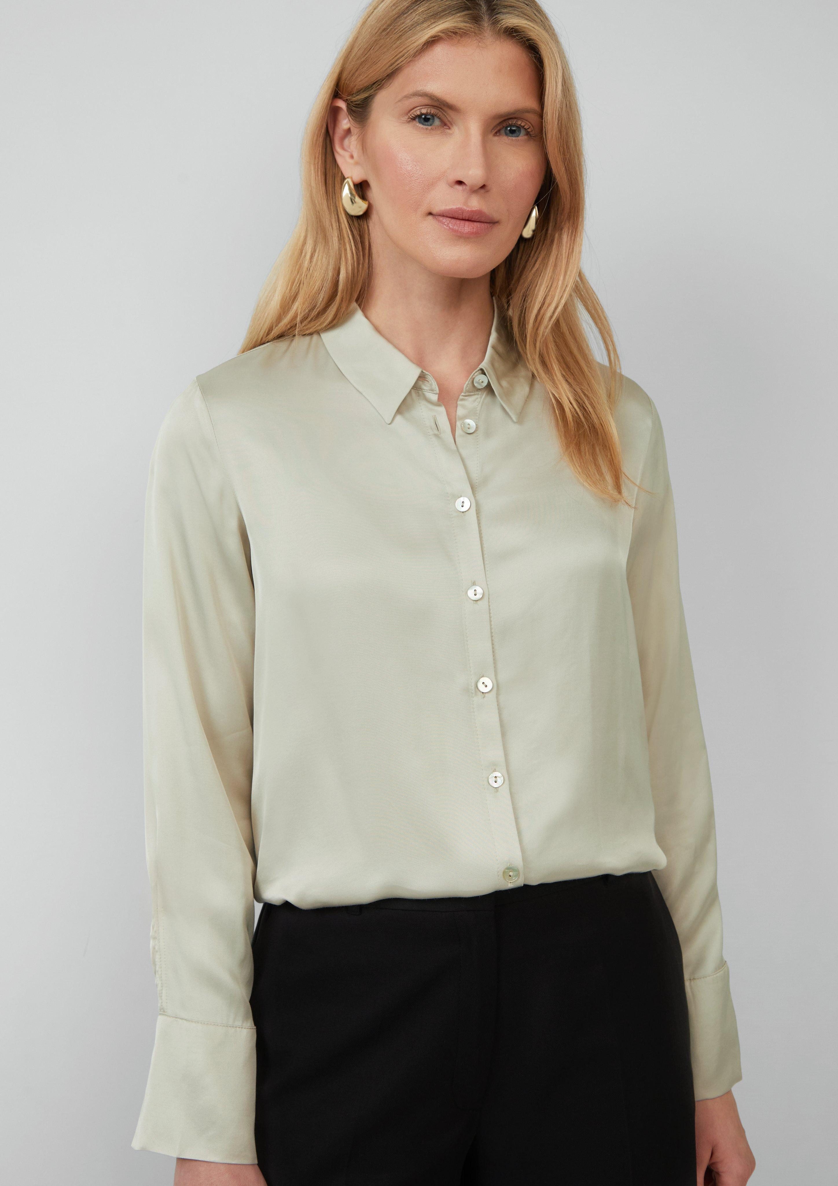 s.Oliver BLACK LABEL Langarmbluse Hemdbluse aus günstig online kaufen