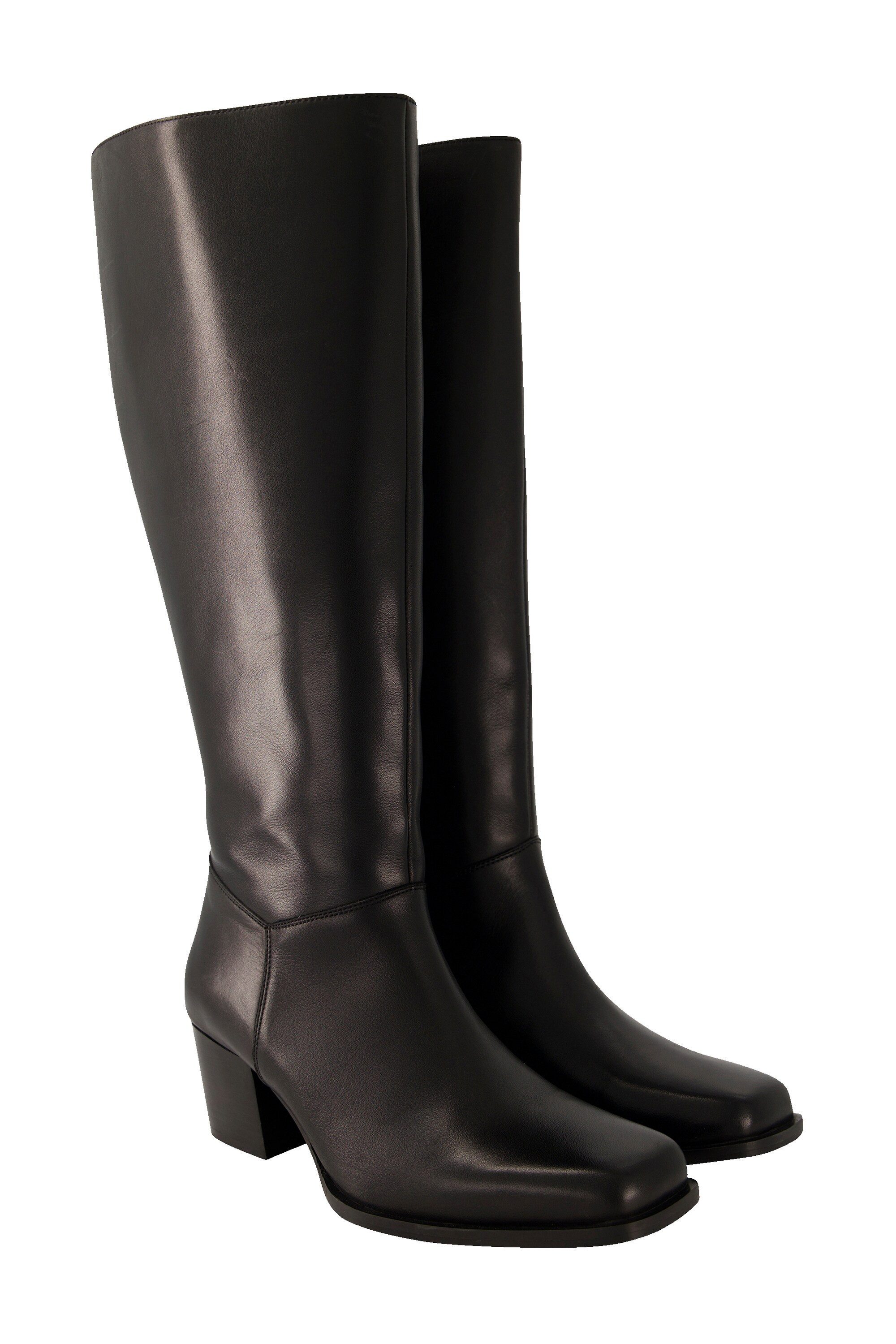 Ulla Popken Lederstiefel XXL-Schaft Elastikeinsatz Weite günstig online kaufen