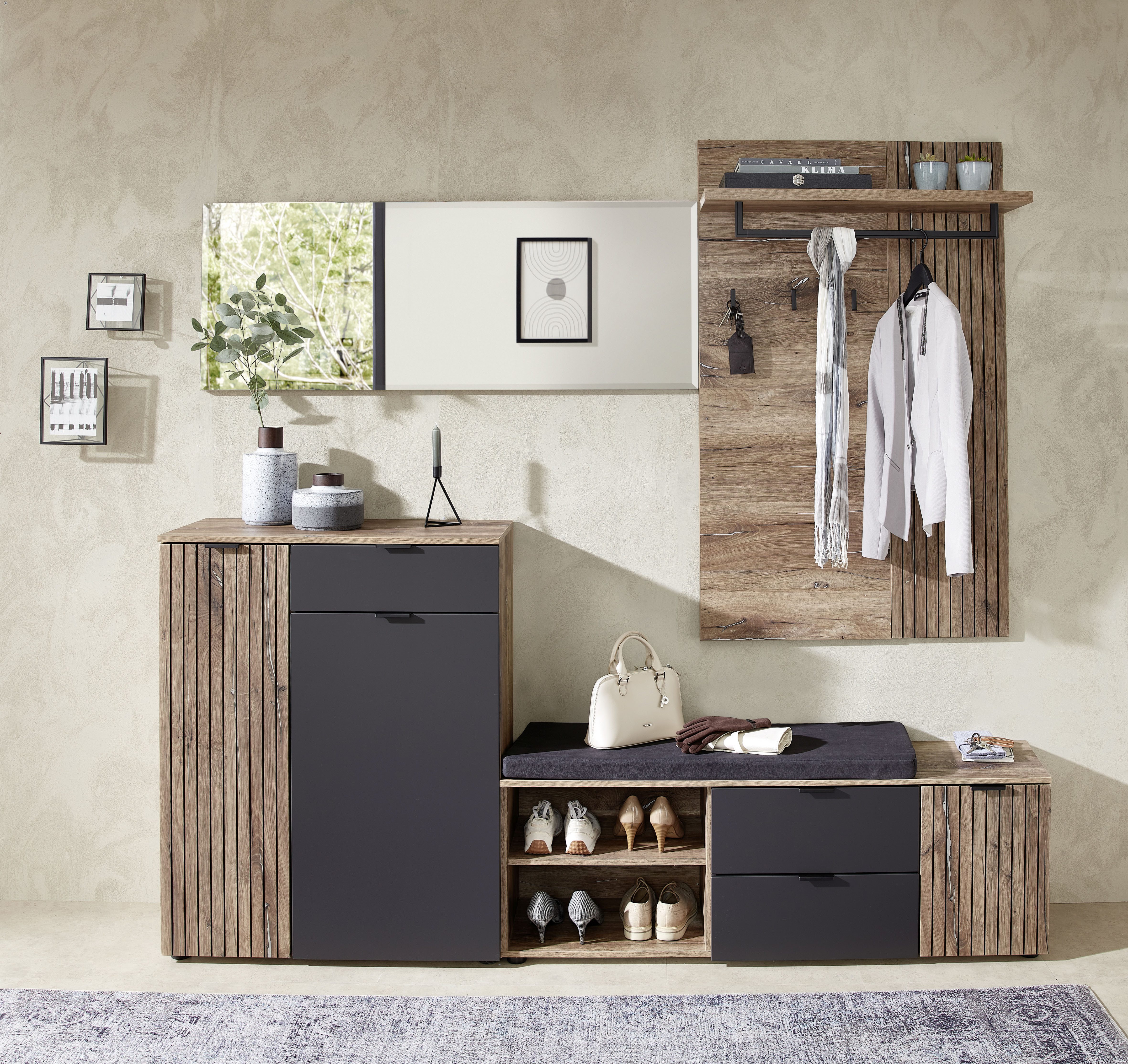 Innostyle Garderoben-Set LINEA Garderoben Set,besteht aus 4 Typen, 216x204x38cm (B/H/T), (4-St)