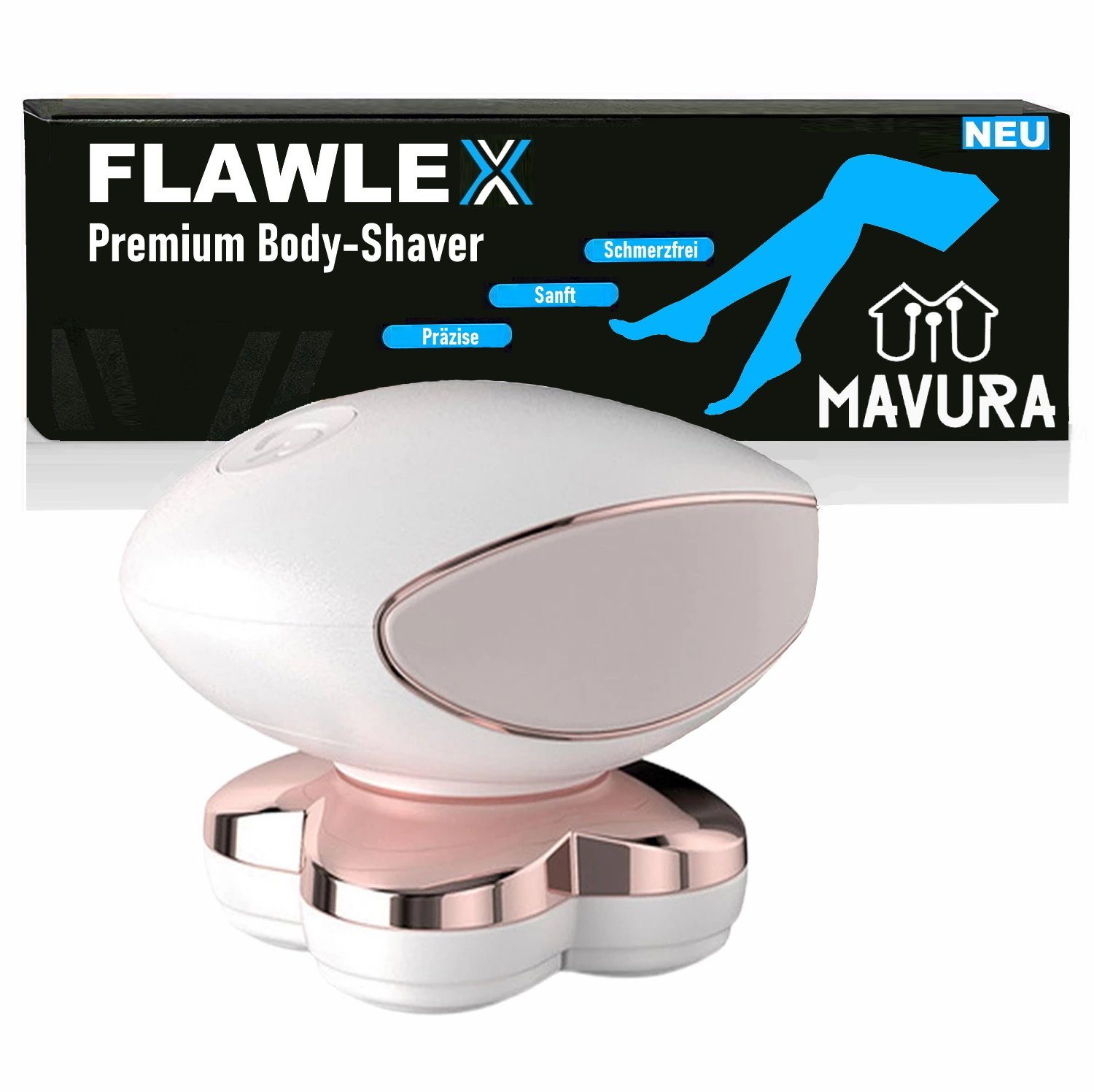 MAVURA Körperrasierer FLAWLEX Haarentferner Epilierer Körper Gesicht Beine Arme, Beinrasierer Rasierer Flawless Elektrorasierer Legs